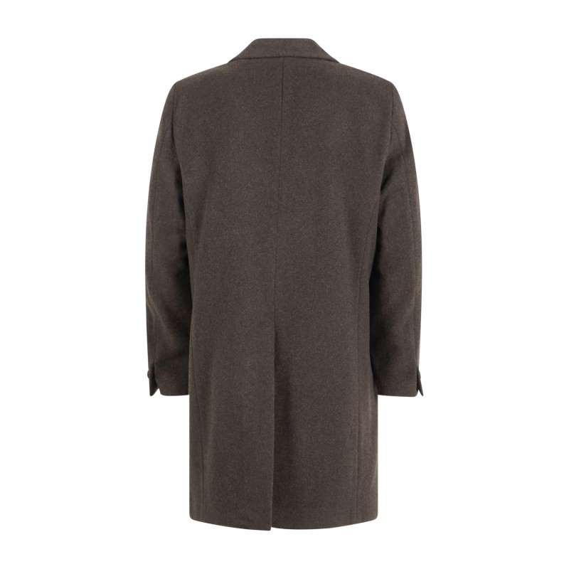 Officina36 - Cappotto marrone monopetto in lana per uomo | 0420000358 moro