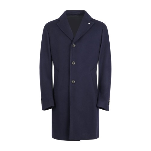 L.B.M. 1911 - Cappotto blu monopetto in lana e cashmere per uomo | m7490