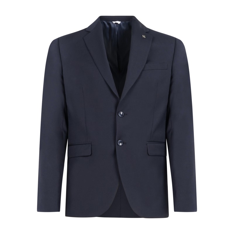 Alessandro Gilles - Abito blu monopetto in lana tinta unita per uomo | a200
