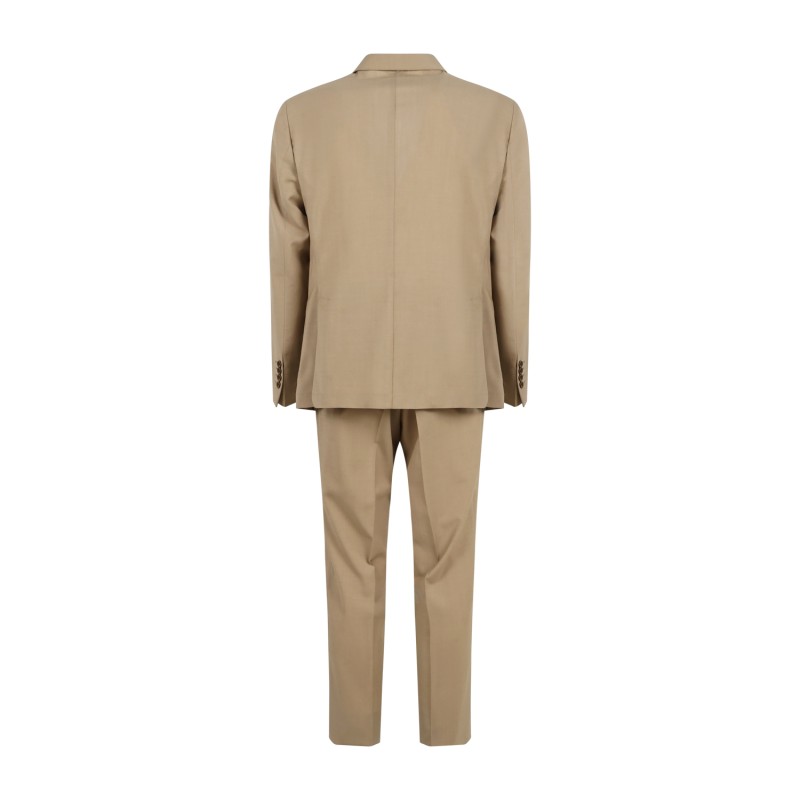 Alessandro Gilles - Abito beige doppiopetto in lana tinta unita per uomo | a740