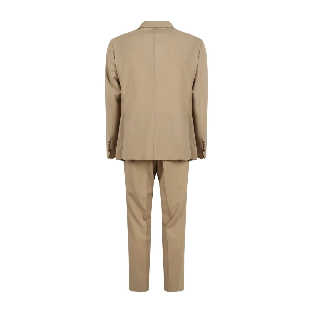 Alessandro Gilles - Abito beige doppiopetto sfoderato in fresco lana per uomo |