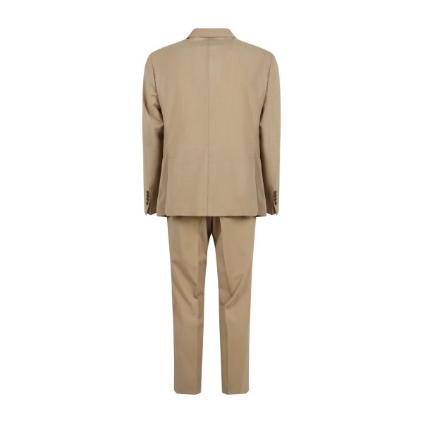 Alessandro Gilles - Abito beige doppiopetto sfoderato in fresco lana per uomo |