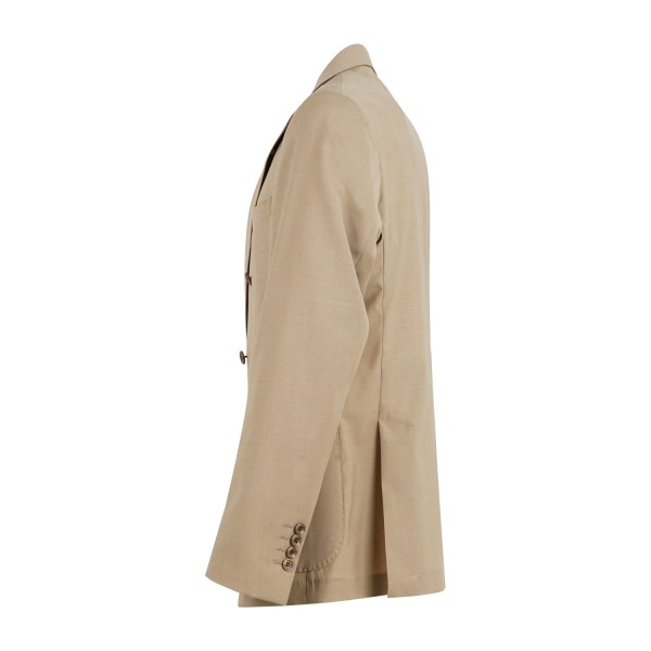 Alessandro Gilles - Abito beige doppiopetto sfoderato in fresco lana per uomo |