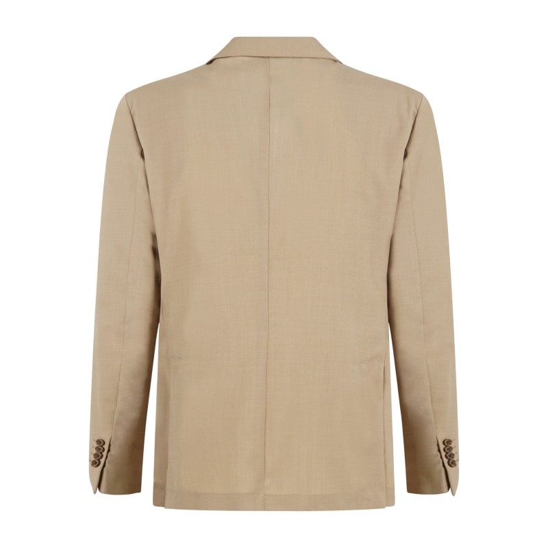 Alessandro Gilles - Abito beige doppiopetto in lana tinta unita per uomo | a740