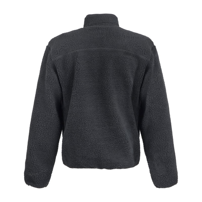 Dickies - Giubbotto nero full zip in pile con patch logo sul petto per uomo |