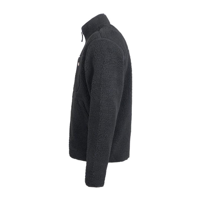 Dickies - Giubbotto nero full zip in pile con patch logo sul petto per uomo |