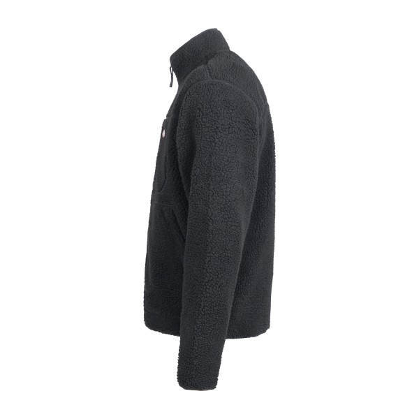 Dickies - Giubbotto nero full zip in pile con patch logo sul petto per uomo |