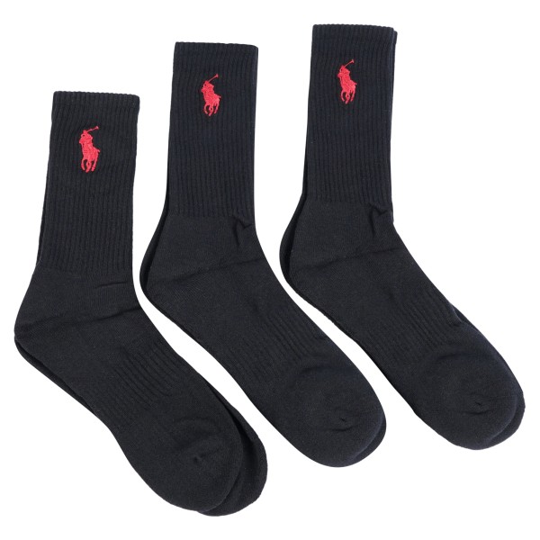 Polo Ralph Lauren - Set di 3 paia di calze nere sportive Big Pony per uomo |
