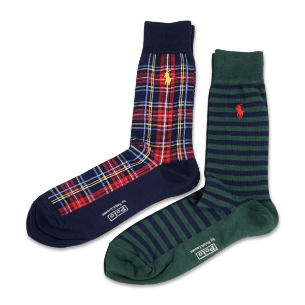 Polo Ralph Lauren - Set di 3 paia di calze multicolore con orsetto ricamato per