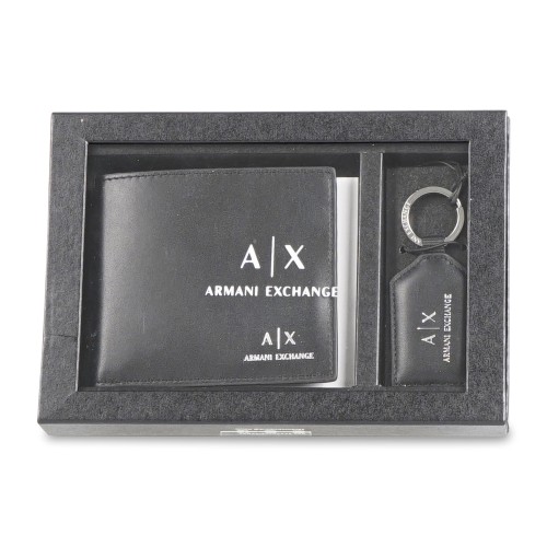 Armani Exchange - Portafoglio nero set A|X portafoglio e portachiavi per uomo | 2