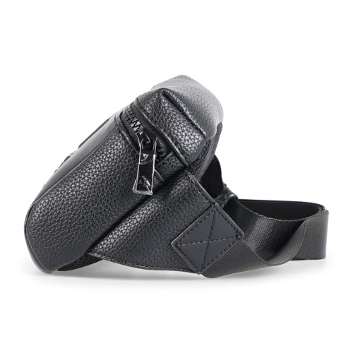 Armani Exchange - Marsupio nero in pelle con incisione logo sul fronte per uomo 2