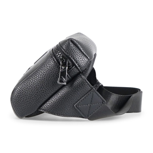 Armani Exchange - Marsupio nero in pelle con incisione logo sul fronte per uomo