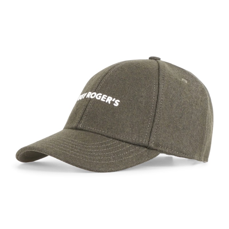 Roy Roger's - Cappello verde con visiera in lana con logo ricamato per uomo |