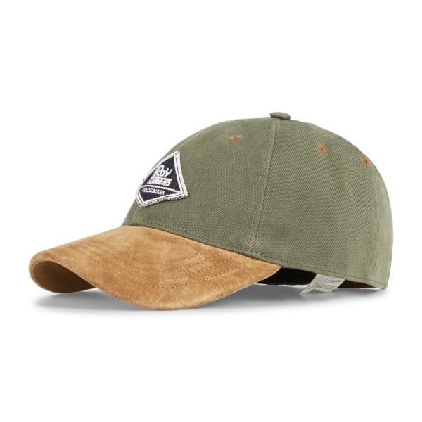 Roy Roger's - Cappello verde con visiera e camoscio con patch logo per uomo |