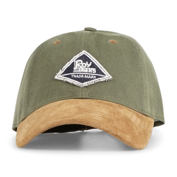 Roy Roger's - Cappello verde con visiera e camoscio con patch logo per uomo |