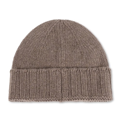 Gran Sasso - Cappello marrone in cashmere con bordo a coste per uomo | cappello 2