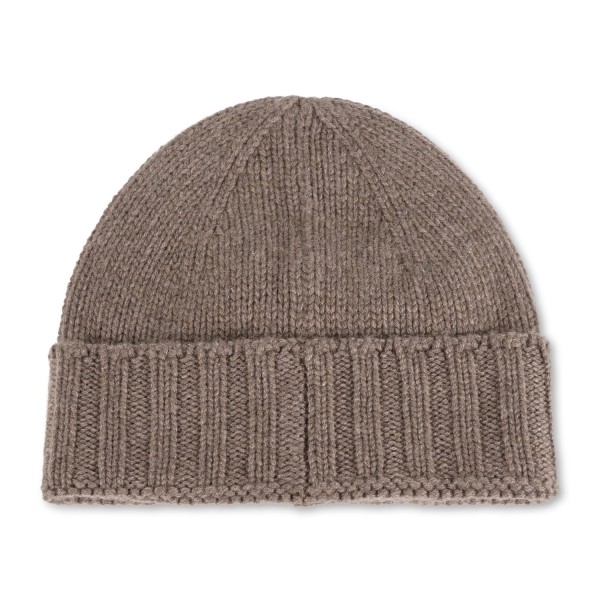 Gran Sasso - Cappello marrone in cashmere con bordo a coste per uomo | cappello