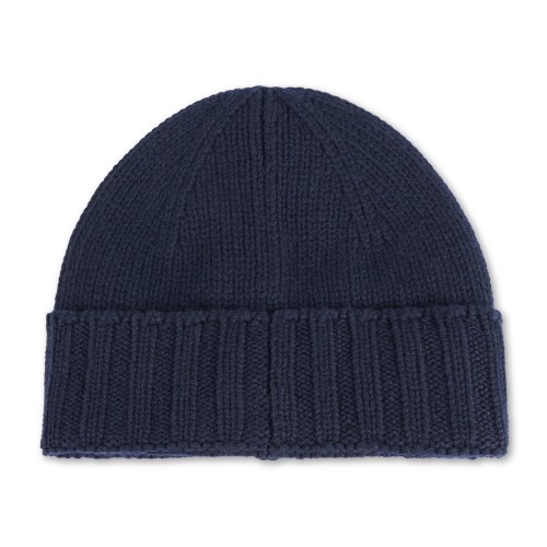 Gran Sasso - Cappello blu in cashmere con bordo a coste per uomo | cappello 2