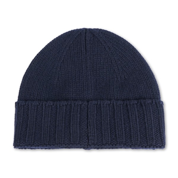 Gran Sasso - Cappello blu in cashmere con bordo a coste per uomo | cappello