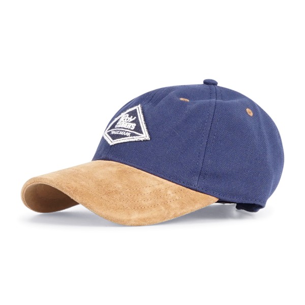 Roy Roger's - Cappello blu con visiera e camoscio con patch logo per uomo |