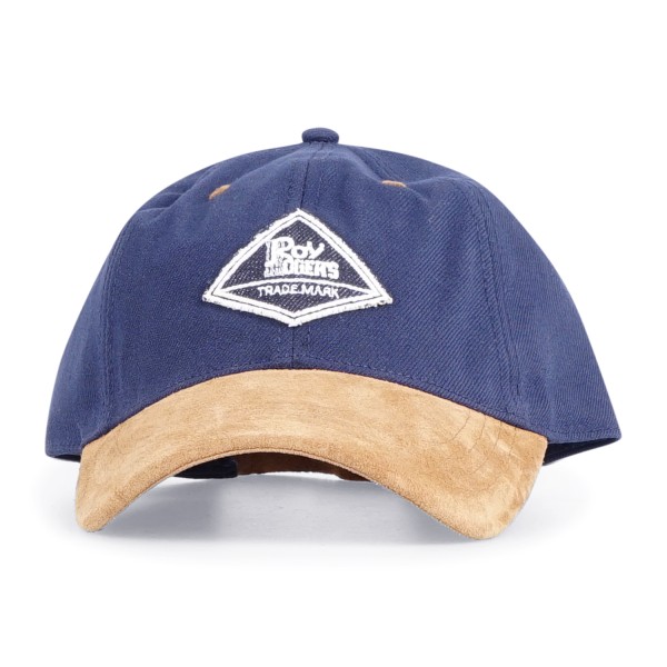 Roy Roger's - Cappello blu con visiera e camoscio con patch logo per uomo |