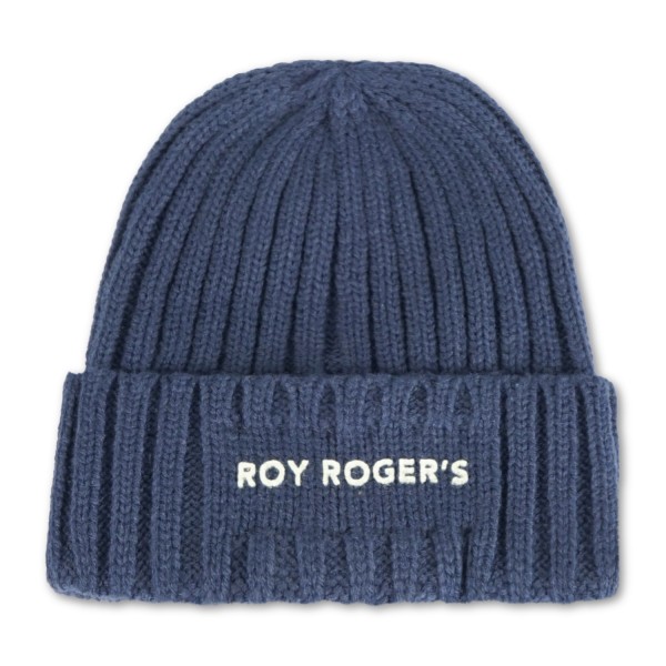 Roy Roger's - Cappello blu con lavorazione a coste larghe per uomo |