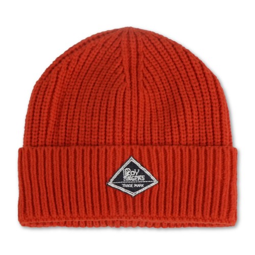 Roy Roger's - Cappello arancione con lavorazione e patch logo in jeans per uomo