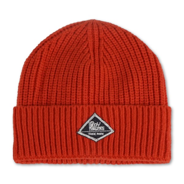 Roy Roger's - Cappello arancione con lavorazione e patch logo in jeans per uomo