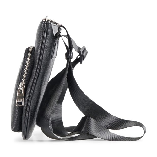 Armani Exchange - Borsa a tracolla nera con patch logo sul fronte per uomo | 2