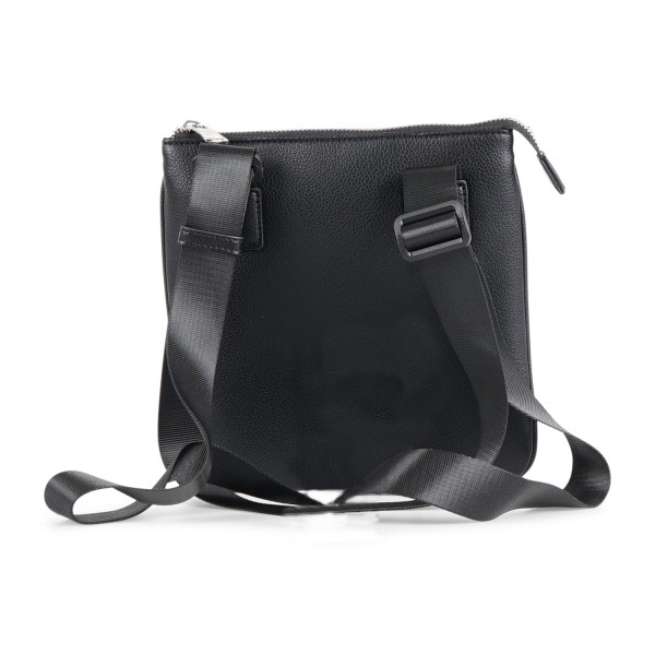 Armani Exchange - Borsa a tracolla nera con patch logo sul fronte per uomo |