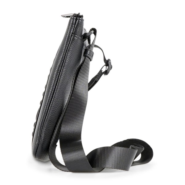 Armani Exchange - Borsa a tracolla nera con logo inciso sul fronte per uomo |