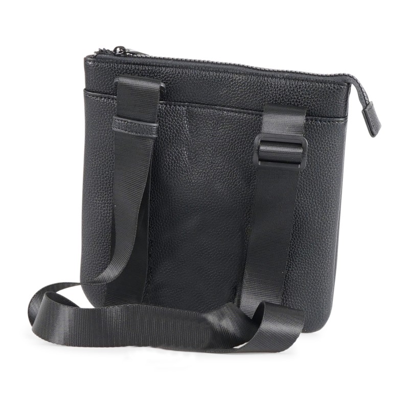 Armani Exchange - Borsa a tracolla nera con logo inciso sul fronte per uomo |