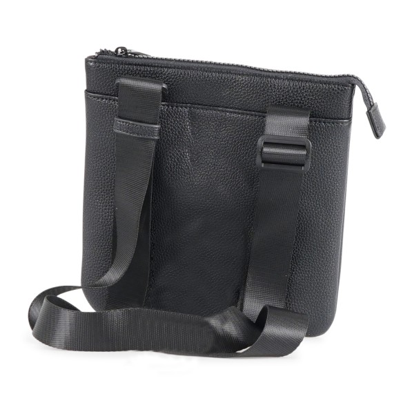 Armani Exchange - Borsa a tracolla nera con logo inciso sul fronte per uomo |