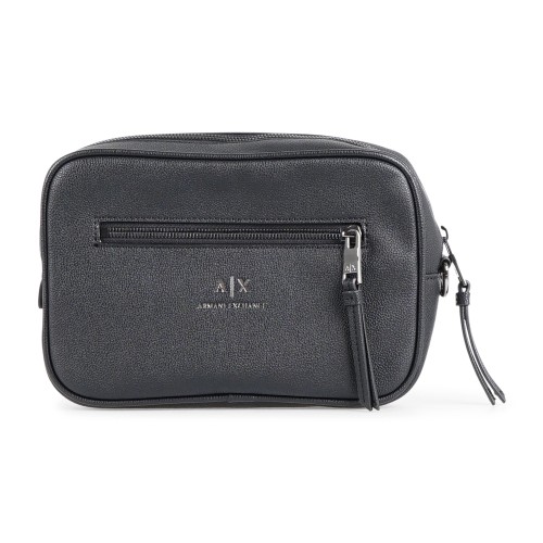 Armani Exchange - Beauty uomo nero in ecopelle con logo centrale per uomo |