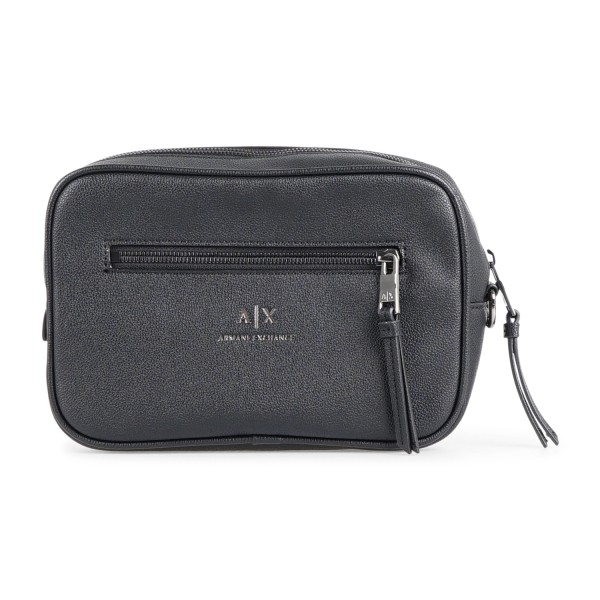 Armani Exchange - Beauty uomo nero in ecopelle con logo centrale per uomo |