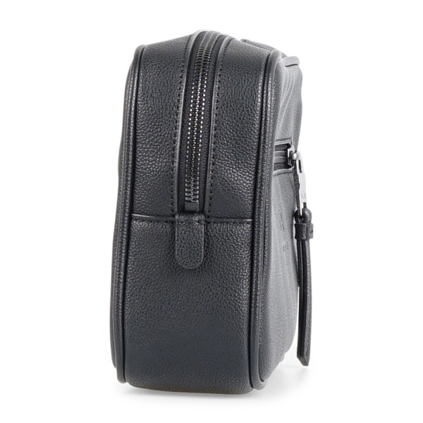 Armani Exchange - Beauty uomo nero in ecopelle con logo centrale per uomo |