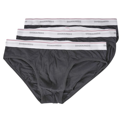 Dsquared2 - Set slip neri da 3 pezzi con elastico logato per uomo | dcx300060