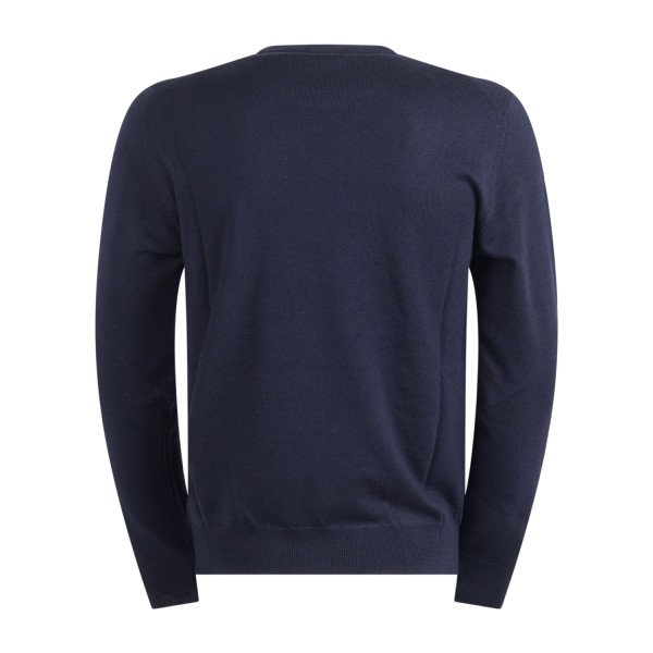 +39 Masq - Maglione girocollo blu lana merino extrafine per uomo | m5625-5000