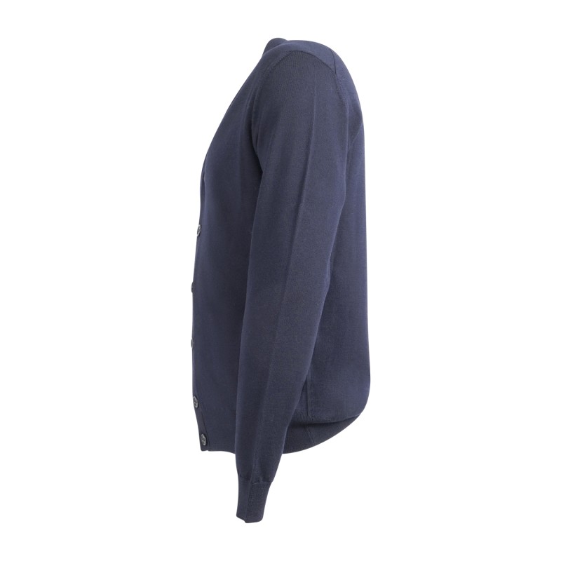 +39 Masq - Cardigan blu in lana merino extrafine per uomo | m5625-5010 650blu