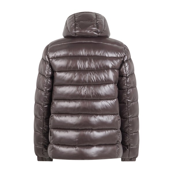 Save The Duck - Giubbotto marrone Florian in tessuto lucido con cappuccio per