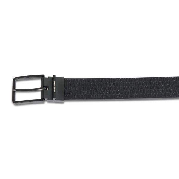 Armani Exchange - Cintura nera reversibile con fantasia all over per uomo |