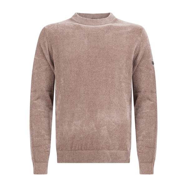 Unity - Maglione marrone girocollo in ciniglia con filati tecnici per uomo |