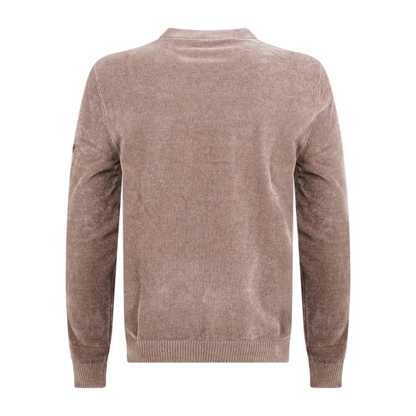 Unity - Maglione marrone girocollo in ciniglia con filati tecnici per uomo |