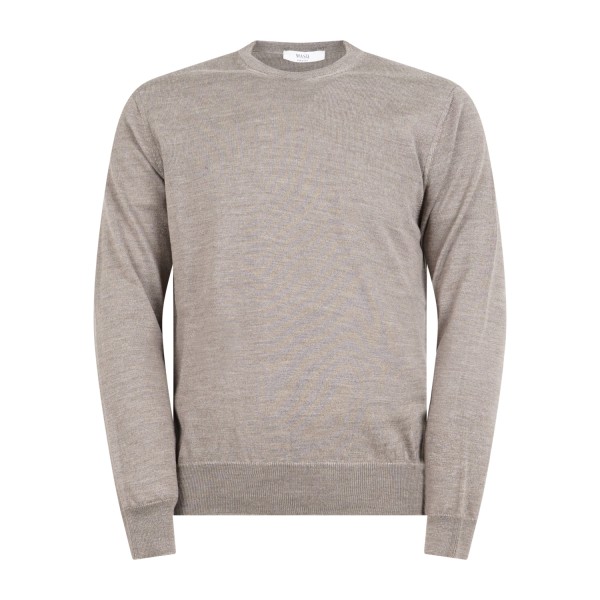 +39 Masq - Maglione girocollo beige lana merino extrafine per uomo | m5625-5000