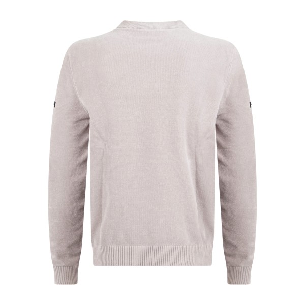 Unity - Maglione beige girocollo in ciniglia con filati tecnici per uomo |