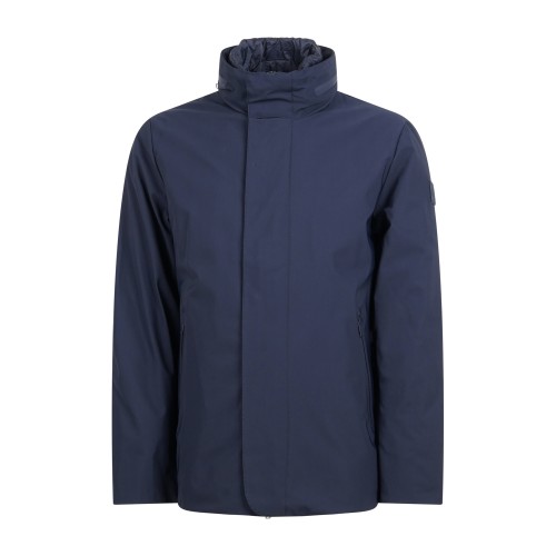 Harmont & Blaine - Field jacket blu in tessuto tecnico con pettorina in nylon