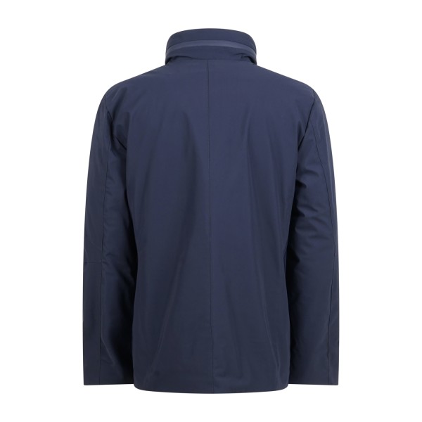 Harmont & Blaine - Field jacket blu in tessuto tecnico con pettorina in nylon