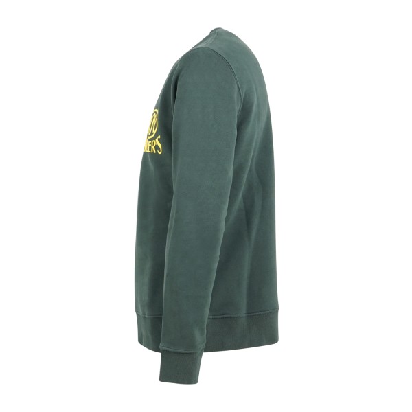 Roy Roger's - Felpa verde girocollo con stampa logo sul petto per uomo |