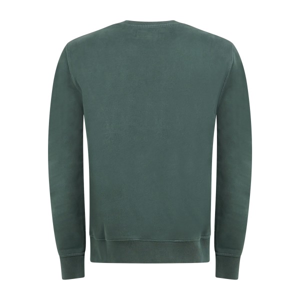 Roy Roger's - Felpa verde girocollo con stampa logo sul petto per uomo |