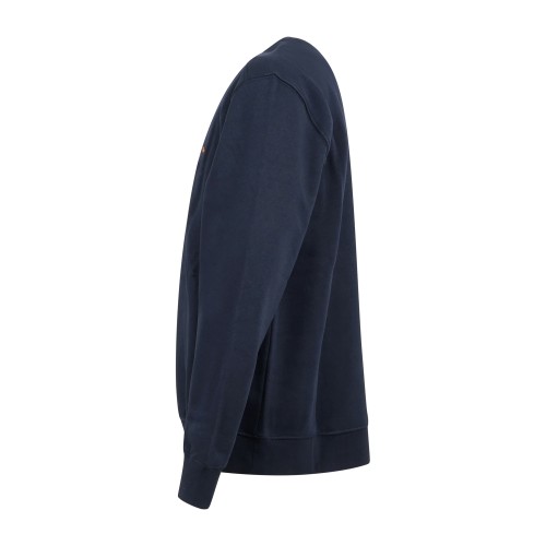 Harmont & Blaine - Felpa girocollo blu con logo ricamato in contrasto per uomo 2